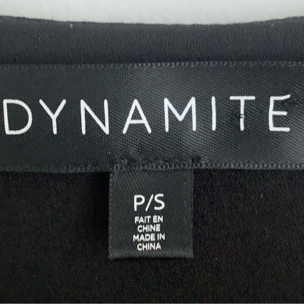 Dynamite Black Grey Abstract Sheer Sleeve Mini Dress - Picture 6 of 11